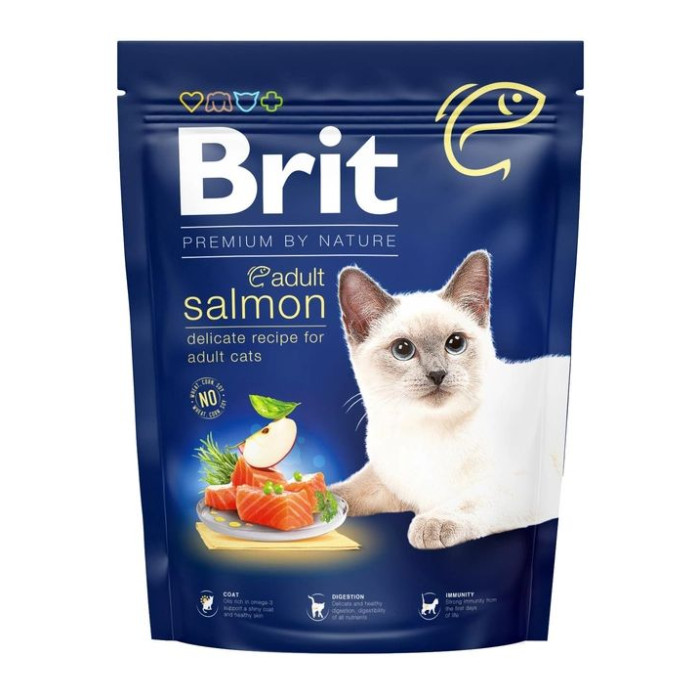 Brit Premium by Nature Cat Adult Salmon Сухий корм для кішок з лососем 300 гр
