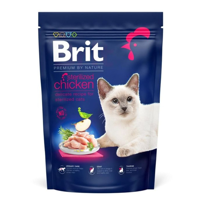 Brit Premium by Nature Cat Sterilised Chicken Сухий корм для стерилізованих кішок з куркою 800 г