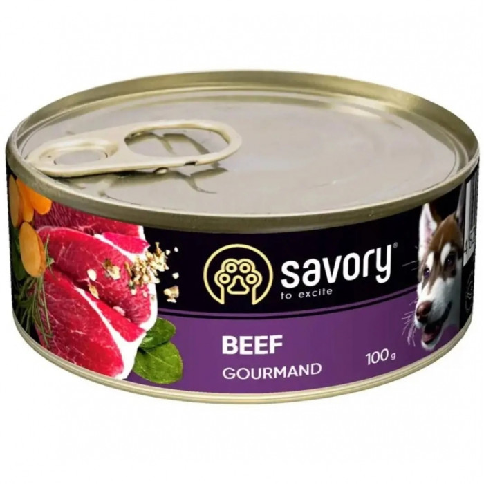 Savory Вологий корм для дорослих собак із яловичиною 100 г