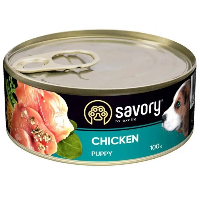 Savory Вологий корм для цуценят усіх порід з куркою 100 г