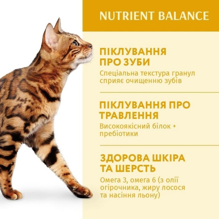Optimeal Повно раціональний сухий корм для дорослих кішок курка 1,5 кг