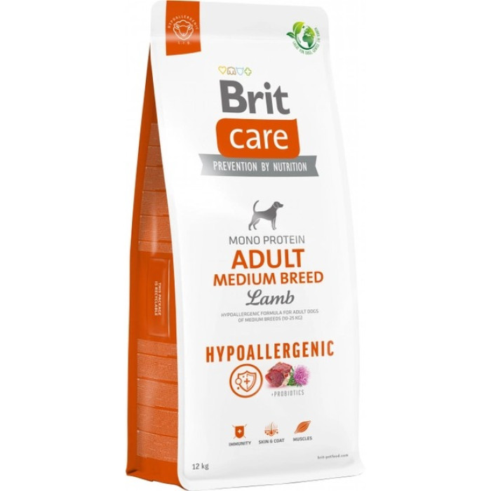 Brit Care Dog Hypoallergenic Adult Medium Breed Сухий корм для собак середніх порід гіпоалергенний з ягнятком 12 кг