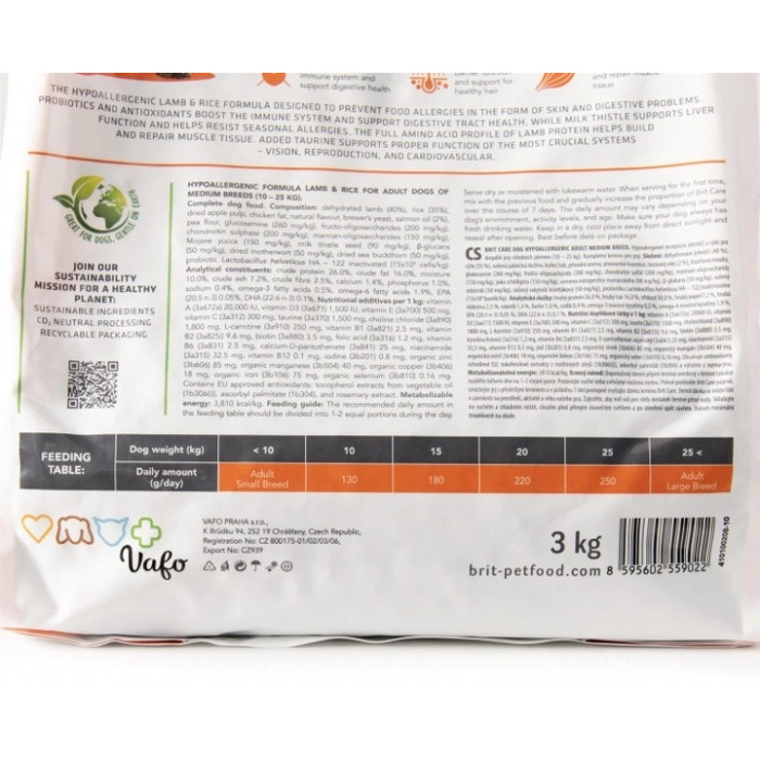 Brit Care Dog Hypoallergenic Adult Medium Breed Сухий корм для собак середніх порід гіпоалергенний з ягнятком 12 кг