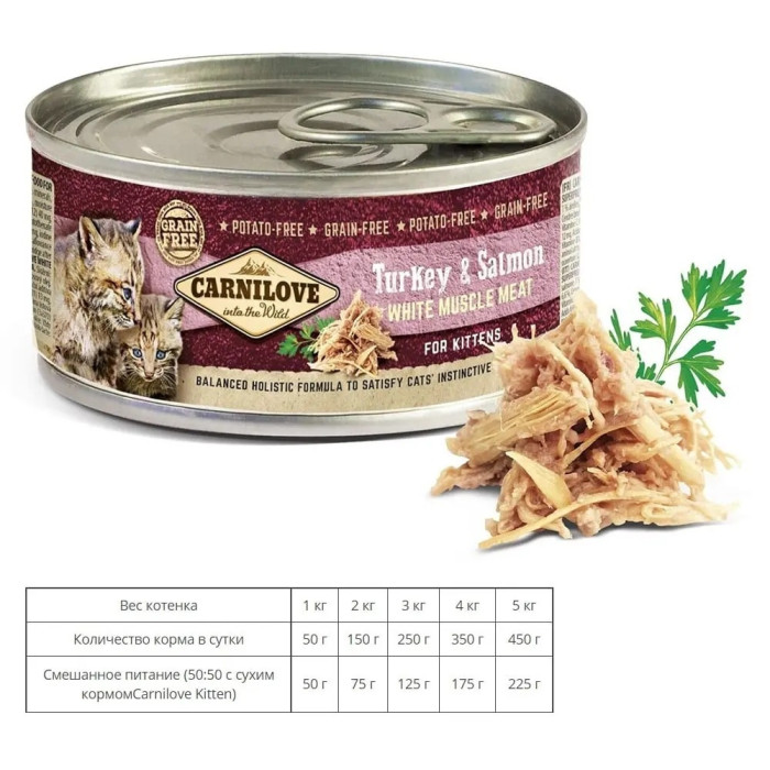 Carnilove Turkey Salmon Kitten Вологий корм для кошенят індичка та лосось 100 г