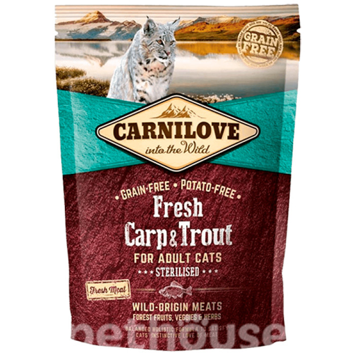 Carnilove Cat Lamb Wild Boar Sterilised Сухий корм для стерилізованих кішок з ягнятком та кабаном, 400 г