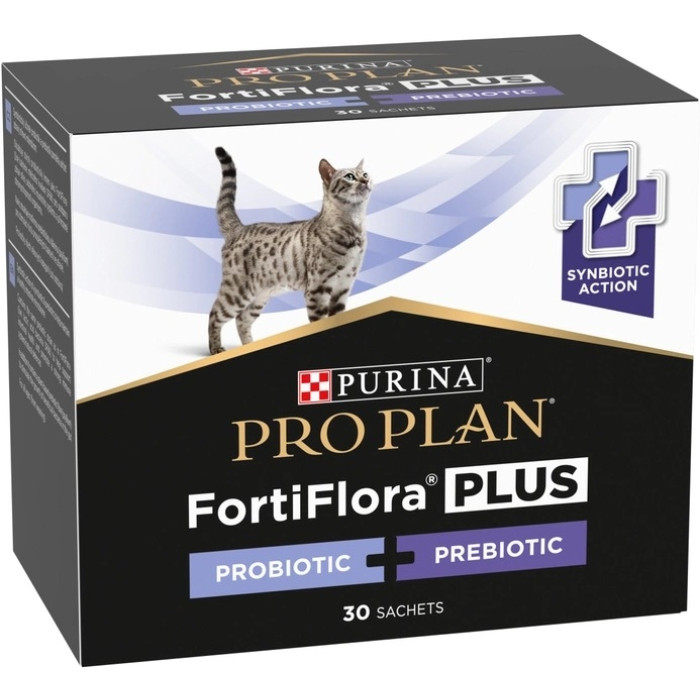 Purina Pro Plan FortiFlora Plus Пробіотик з пребіотиком для дорослих котів та кошенят для підтримки нормальної міклофлори кишечника 30 x 1.5 г