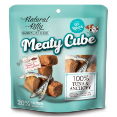 Ласощі  Natural Kitty Meaty Cube для собак та котів Тунець і Анчоусі, 60 г