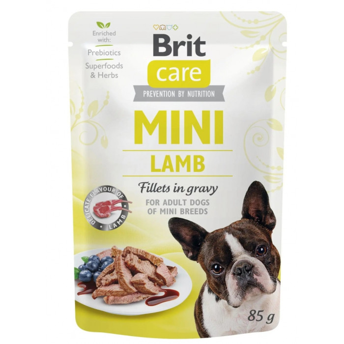 Brit Care Mini pouch Без зернового вологого корму для собак мініатюрних порід філе ягняти в соусі, 85 г