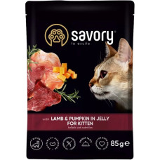 Savory Вологий корм для кошенят ягня з гарбузом в желе, 85 г
