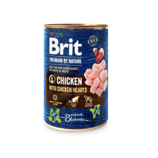 Brit Premium вологий корм для собак з куркою та курячими серцями, 400 г
