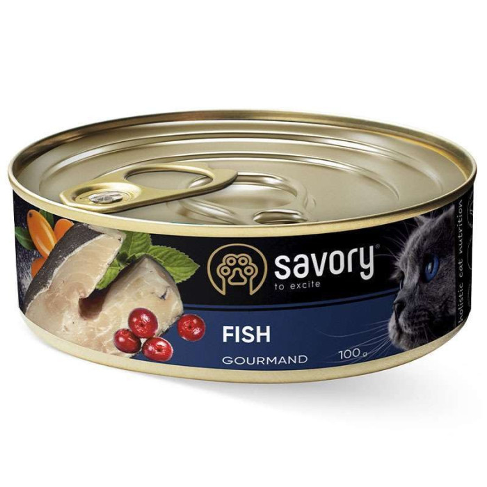 SAVORY Вологий корм для вибагливих котів з рибою 100 г