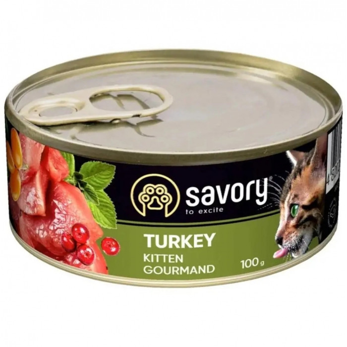 SAVORY Вологий корм для кошенят з індичкою 100 г