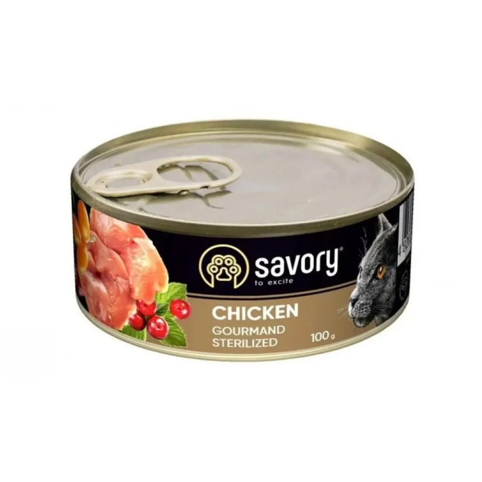 SAVORY Вологий корм для стерелізованних котів з куркою 100 г