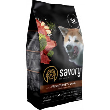 Savory Large Breeds rich in Fresh Turkey Lamb Сухий корм для собак великих порід зі свіжим мясом індички та ягняти 3 кг