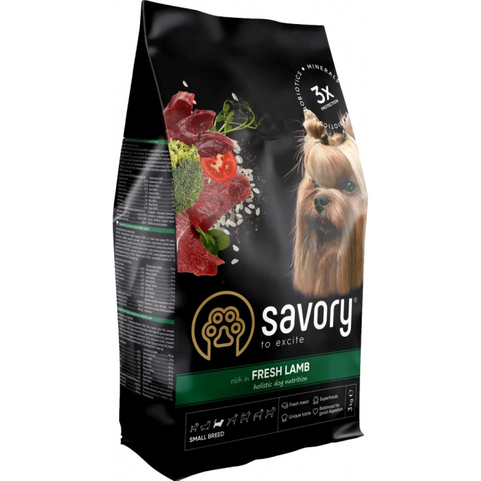 Savory Сухий корм для собак малих порід зі свіжим мясом ягняти 3 кг