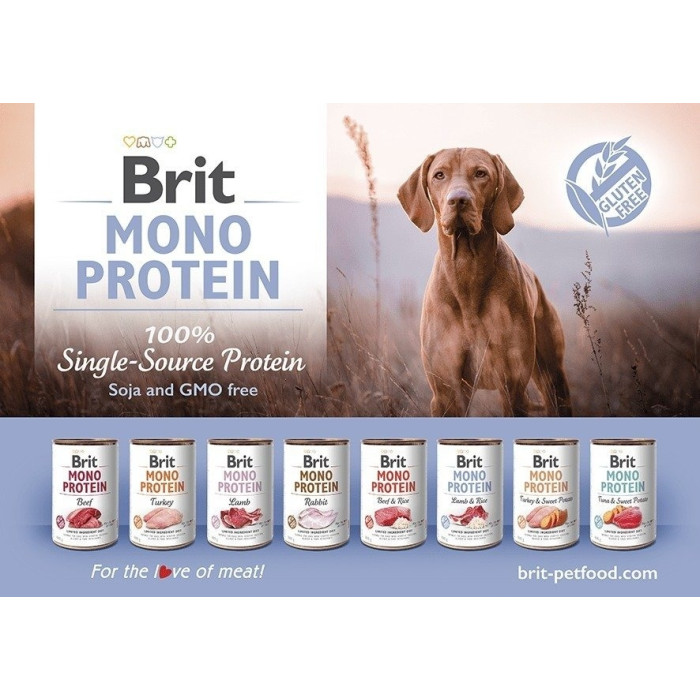Brit Dog Monoprotein короп та картопляний салат вологий корм для собак 400 г