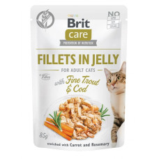 Brit Care Cat pouch тріска та форель у желе беззерновий вологий корм для котів 85 г