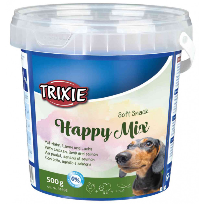 Happy Mix-ласощі для собак курка, ягня, лосось, Тріксі 31495, 500г Happy Mix ласощі для собак, 31495