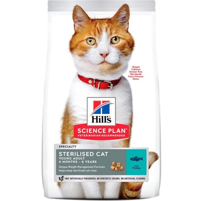 Hills Science Plan Sterilised Cat Young Adult з тунцем сухий корм для стерилізованих кішок 1.5 кг