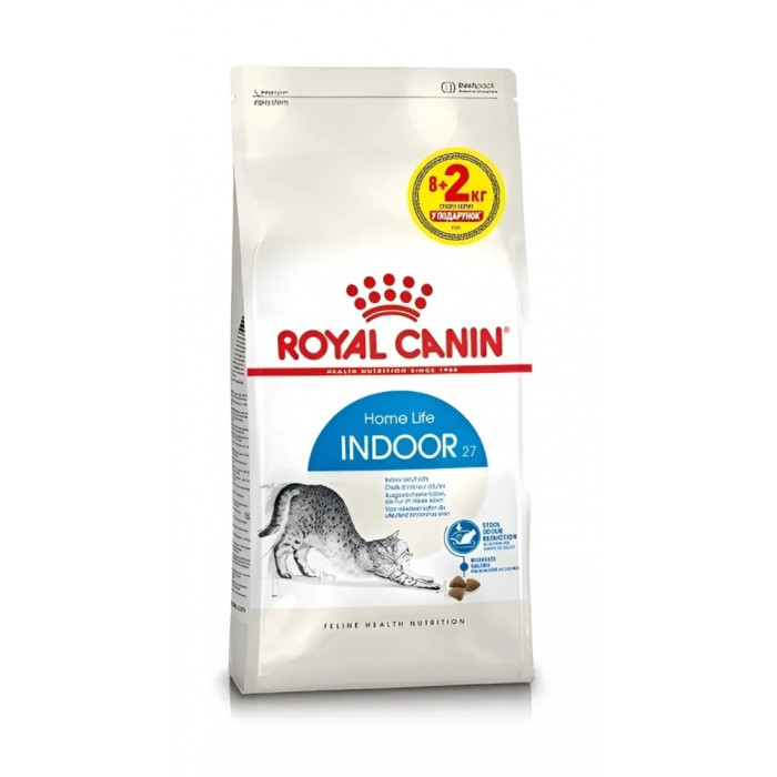 АКЦІЯ Royal Canin Indoor сухий корм для дорослих кішок, що не залишають приміщення 8+2 кг
