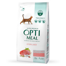 Акція Optimeal Сухий корм для котів  з високим вмістом телятини 1,5кг(-15)