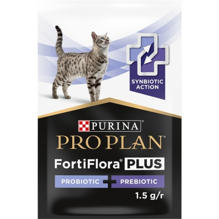 АКЦІЯ Pro Plan FortiFlora Plus пробіотик для котів та кошенят для підтримки нормальної мікрофлори кишечника 30 x 1.5 гр