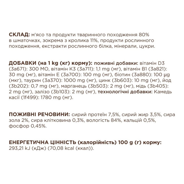 Акція Клуб 4 лапи вологий корм для котів із кроликом у желе 85г -18