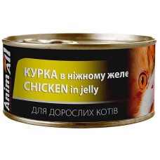 AnimAll шматочки курки в желе вологий корм для котів 85 г
