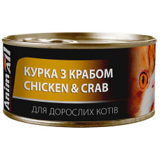 AnimAll з куркою та крабом вологий корм для дорослих кішок 85 г