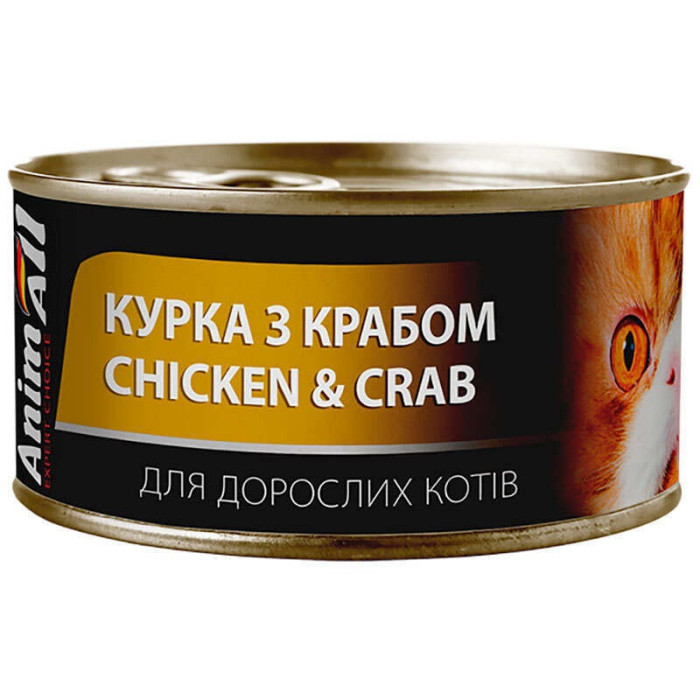 AnimAll з куркою та крабом вологий корм для дорослих кішок 85 г