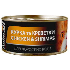 AnimAll з куркою та креветками вологий корм для дорослих кішок 85 г