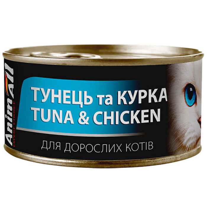AnimAll з тунцем та куркою вологий корм для дорослих кішок 85 г