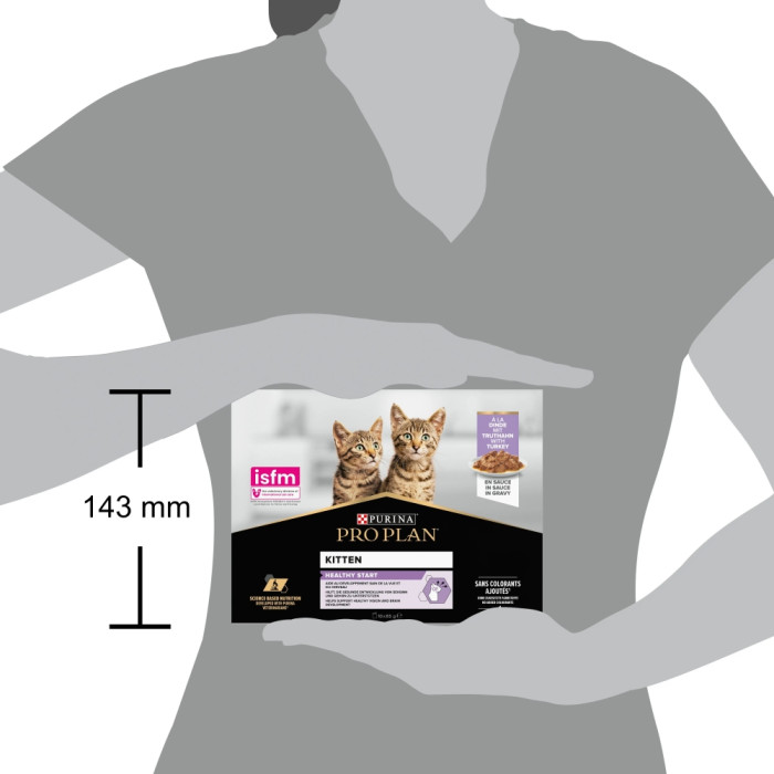 АКЦІЯ Purina Pro Plan Baby Kitten з індичкою вологого корму для кошенят 7+3 паучі по 85 г
