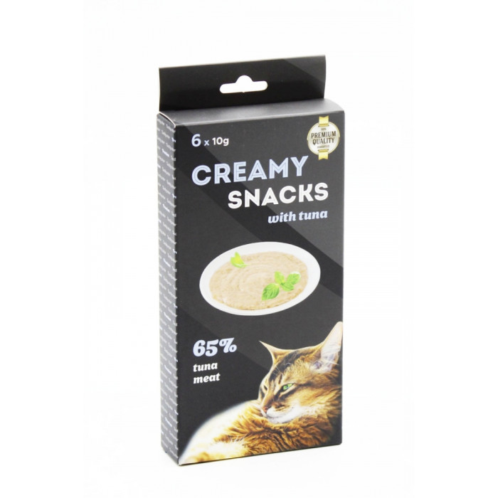 Creamy snacks with tuna Ласощі для кішок мяке пюре з мякоті тунця та курки в стіках 610 гр.