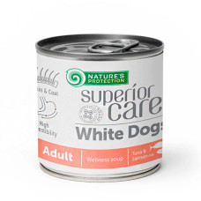 Суп для собак із білим забарвленням шерсті Natures Protection Superior Care White Dogs All Breeds Adult Salmon and Tuna з лососем і тунцем, 140 мл