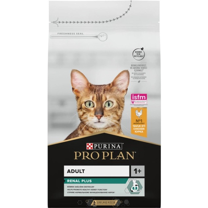 АКЦІЯ PRO PLAN Adult 1+ Renal Plus з тріскою з куркою сухий корм для дорослих кішок 1,5 кг