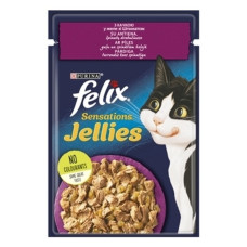 АКЦІЯ Felix Sensations вологий корм з качкою та шпинатом для котів 85 гр
