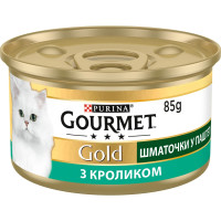 АКЦІЯ Gourmet Gold паштет вологий корм із кроликом для кішок 85 гр