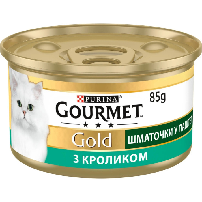 АКЦІЯ Gourmet Gold паштет вологий корм із кроликом для кішок 85 гр