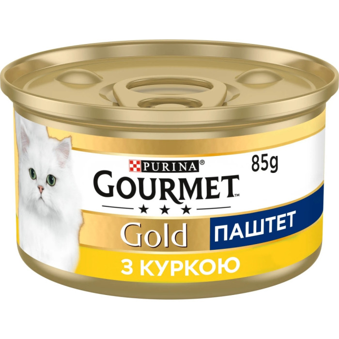 АКЦІЯ Gourmet Gold паштет вологий корм з куркою для котів 85 гр