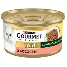АКЦІЯ Gourmet Gold Соковита насолода вологий корм з лососем для котів 85 гр