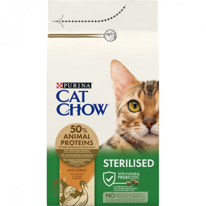 АКЦІЯ Cat Chow Sterilised сухий корм з індичкою для стерилізованих кішок 1,5 кг