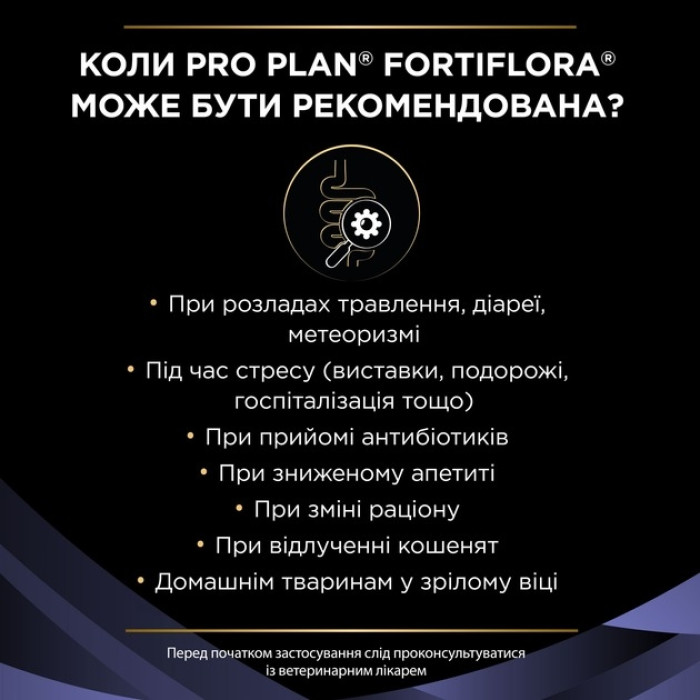 АКЦІЯ Pro Plan FortiFlora пробіотик для котів та кошенят для здорового травлення та зміцнення імунітету 30 х 1 гр