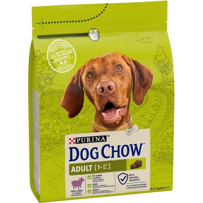АКЦІЯ Purina DOG CHOW Adult сухий корм для дорослих собак з ягнятком 2.5 кг