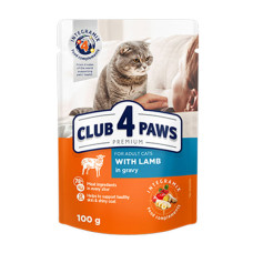 Акція Club 4 paws (Клуб 4 лапи) вологий корм для котів Преміум ягня в соусі 100 г -12,5