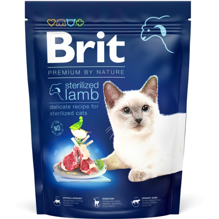 Brit Premium by Nature Cat Sterilized Lamb сухий корм для стерилізованих кішок з ягнятком 300 г