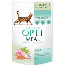АКЦІЯ-22 Optimeal Rabbit Carrot Jelly вологий корм для кішок з кроликом у морквяному желе 85 г