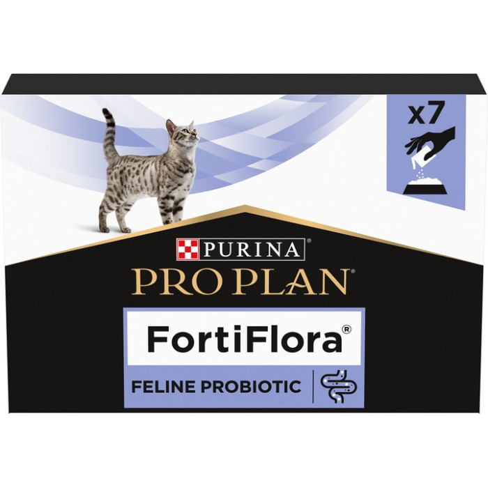 АКЦІЯ Purina Pro Plan FortiFlora пробіотик для дорослих кішок та кошенят для здорового травлення та зміцнення імунітету 7х1 г