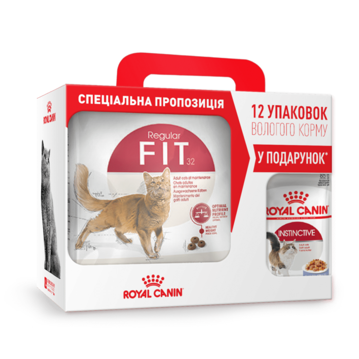 АКЦІЯ Royal Canin Fit 32 сухий корм для котів 2 кг + 12 паучів