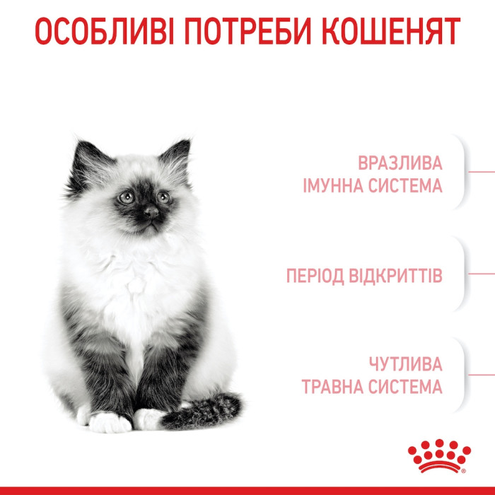 АКЦІЯ Royal Canin Kitten сухий корм для кошенят 2 кг + 12 паучів